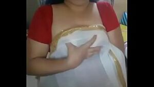 desi mallu aunty pressing nipple herself part 1